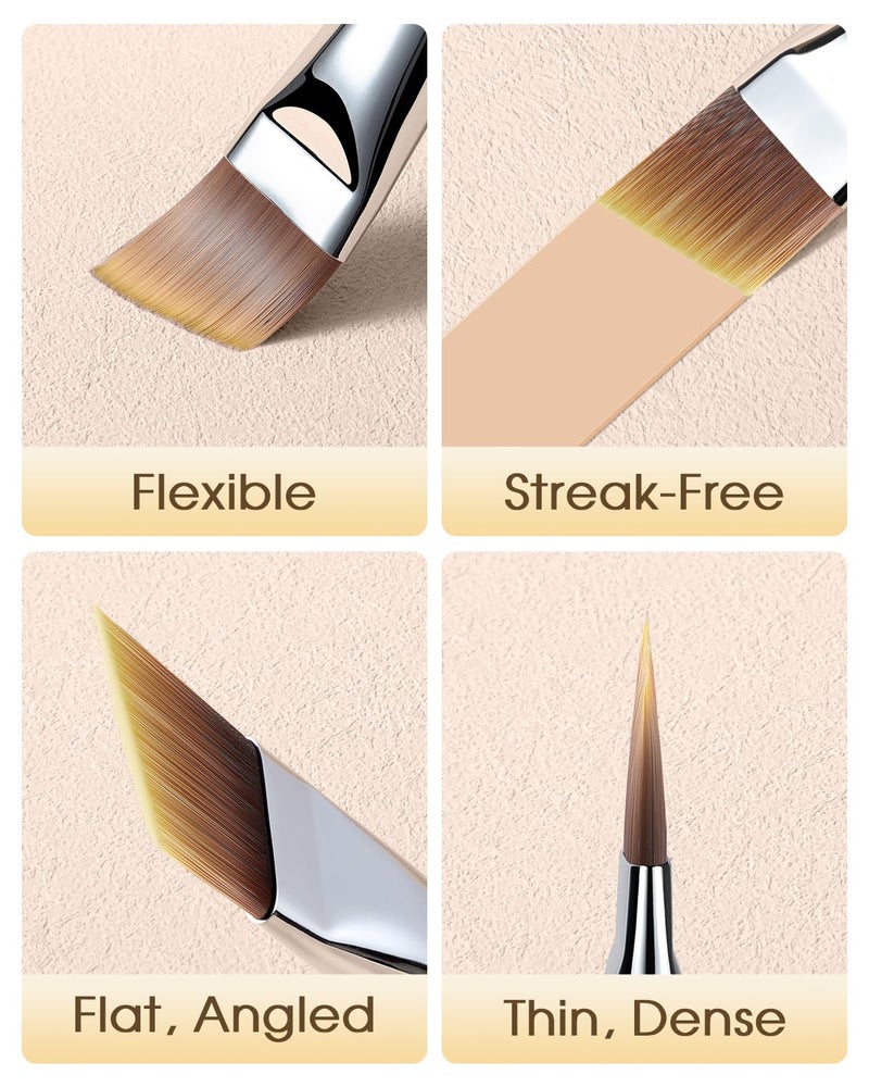 EIGSHOW Flat Foundation Brush, Vegan Synthetic Bristles, Streak Free Application, Face Makeup Brush For Blending Liquid, Cream, Face Mask (E870B) - Image 2